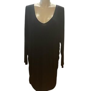 Torrid Super Soft Knits Black Dress Round Hem Gathered Sides Size 5X